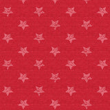 Red Uni Stars – Schöne rote jacquardgewebte abwaschbare Weihnachtstischdecke mit Sternen