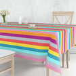 Regenbogenstreifen – Abwaschbare Tischdecke mit Streifen in vielen Farben