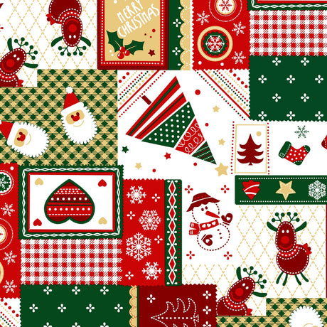 Reno Fra alle os til alle jer – Abwaschbare Weihnachtstischdecke mit lustigen gezeichneten Weihnachtsmotiven
