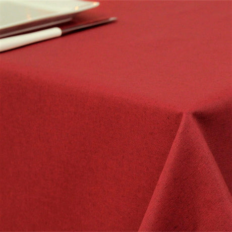 Einfarbige abwaschbare Tischdecke in Rot - Dali 160 cm breit