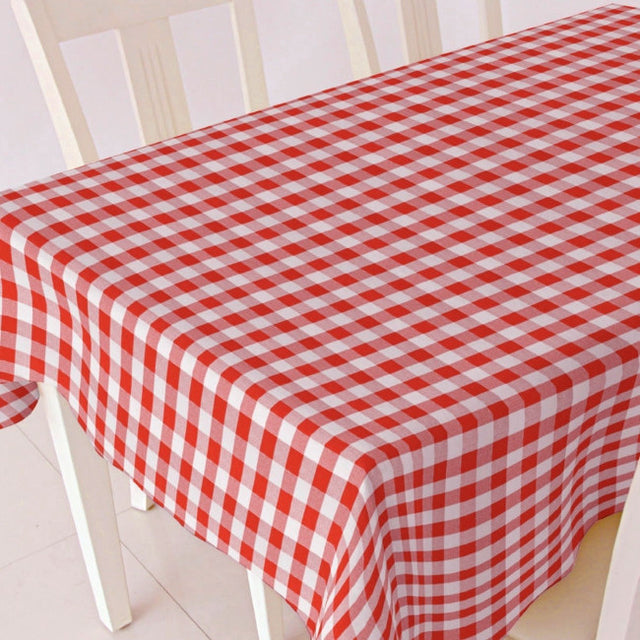 Rot-weiß karierte Wachstuch Tischdecke, 120 cm breit