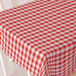 Rot-weiß karierte Wachstuch Tischdecke, 140 cm breit