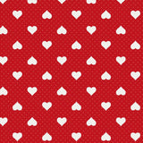 Romance, Wachstuch Tischdecke in Rot mit weißen Herzen