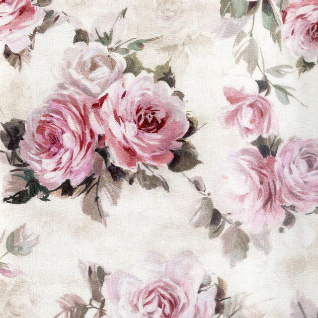 Rose Antiche Bianco – Abwaschbare Tischdecke mit schönen Rosen