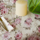 Rose Antiche Bianco – Abwaschbare Tischdecke mit schönen Rosen