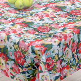 Rosemary Rosa – Abwaschbare Tischdecke mit schönen farbenfrohen Blumen – 155 cm breit