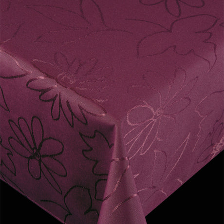 Royal Flowers Lila - Jacquardgewebte abwaschbare Tischdecke mit elegantem Muster