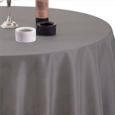 Gastro Grau Ø 200 cm, runde Damast Tischdecke