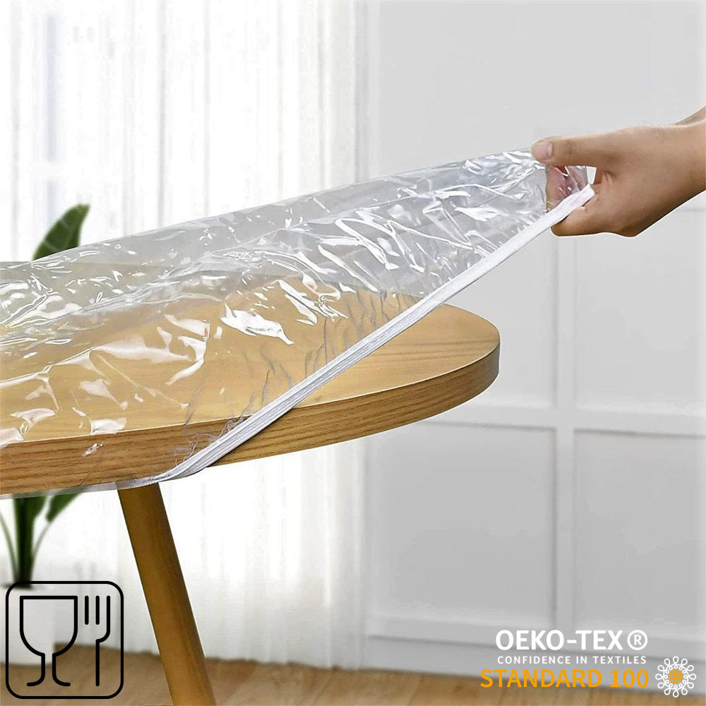 Für den Gartentisch - Runde Tischfolie transparent mit Gummizug