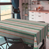 Rustic Stripes - Wachstuch Tischdecke mit rustikalen Streifen in Grün und Natur