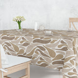 Sandstrøm - Wachstuch Tischdecke mit organischem Muster in Beige und Naturfarben