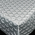 Scala 3D Cube Silber - runde Wachstuch-Tischdecke Ø 140 mit Kantennähung