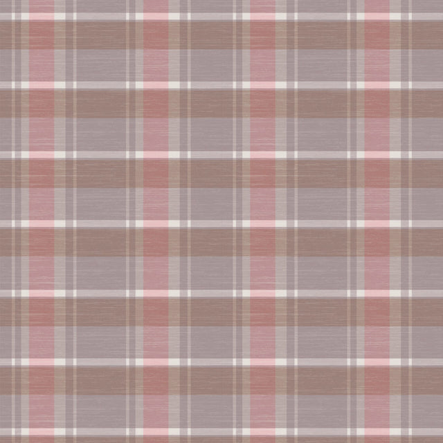 Scozzese, schottisch karierte Wachstuch Tischdecke in Rosa und Taupe, 140 cm