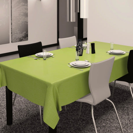 Sharon Wachstuch Tischdecke, einfarbig mit schöner Silberstruktur, 140 cm - Limone