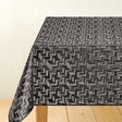 Schwarz Esche - Wachstuch Tischdecke mit grafischem Muster
