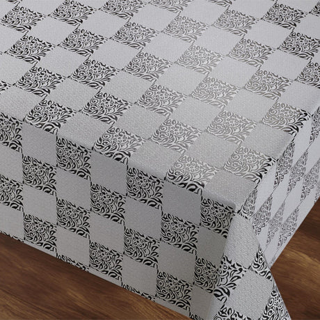 Silvery Dreams - Wachstuch Tischdecke mit geprägtem Karomuster