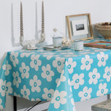 Lola Wachstuch Tischdecke - Small Big Flower Scuba Blue