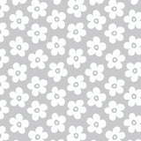 Lola Wachstuch Tischdecke - Small Big Flower Silver Cloud
