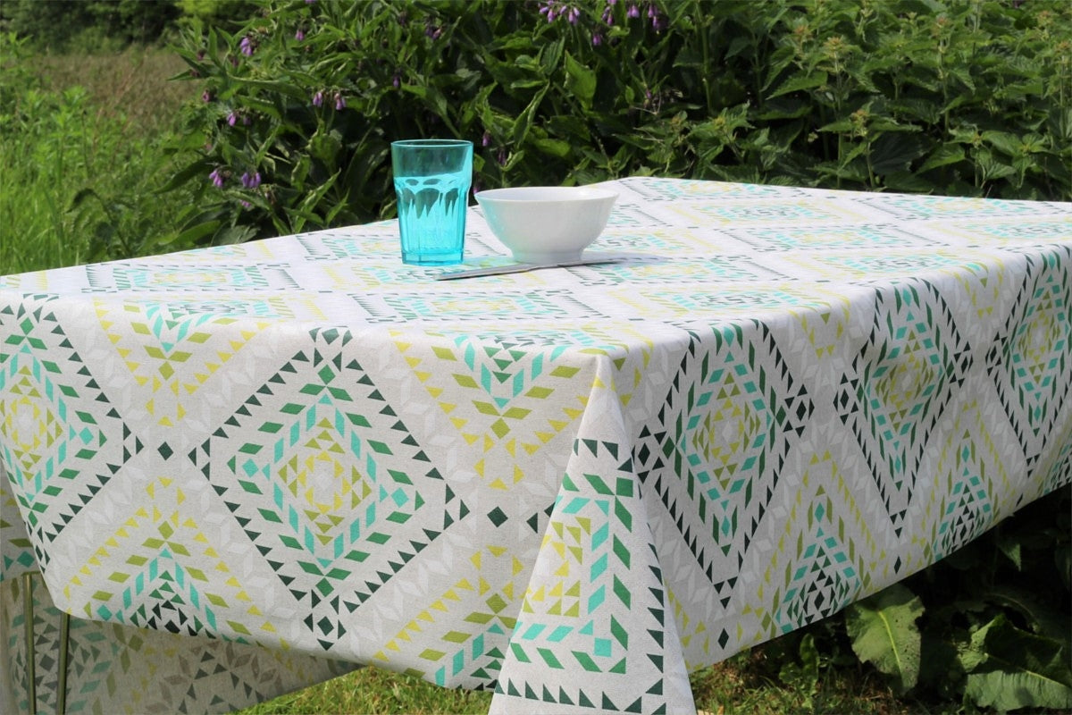 Smalts Grün, runde abwaschbare Tischdecke – Ø 150 cm