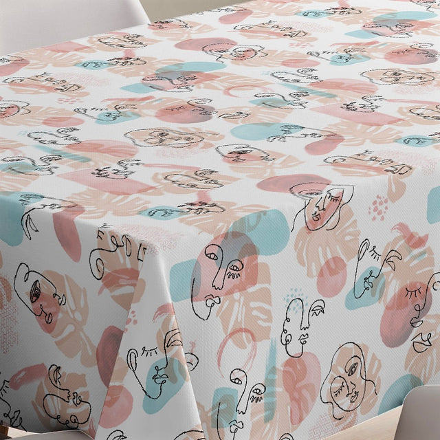 Smil! – Wachstuch Tischdecke mit Gesichtern