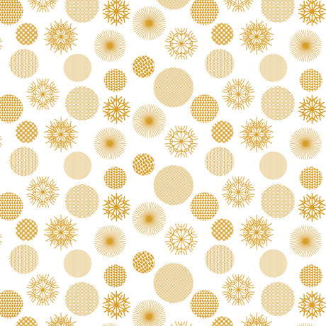 Snow Blanco - Abwaschbare Weihnachtstischdecke mit Eiskristallen in Gold