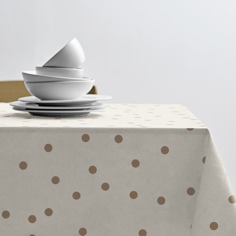 Solaris Warm Taupe - abwaschbare Sødahl-Tischdecke mit rutschfester Unterseite