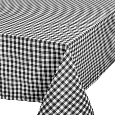 Wachstuch Tischdecke mit klassischen 1,5 x 1,5 cm Karos - 140 cm breit - Schwarz, Ecke