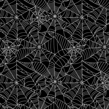 Spider Web – Halloween Wachstuch Tischdecke mit gruseligem schwarzem Spinnennetz