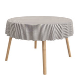 Stimmungsbild mit runder abwaschbarer Tischdecke - Querstreifen Grau