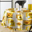 Sunflower - Runde Wachstuch-Tischdecke mit Sonnenblumen, Ø 155 cm