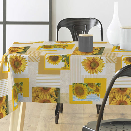 Sunflower – sommerliche Wachstuch Tischdecke mit Sonnenblumen
