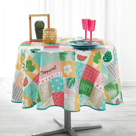 Sweet Paradise Ø 180 cm, runde Tischdecke mit Fleckschutz