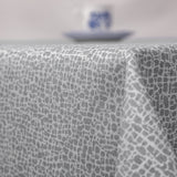 Jacquard Steingrau – elegante abwaschbare Tischdecke mit jacquardgewebtem Muster