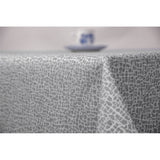 Jacquard Steingrau – elegante abwaschbare Tischdecke mit jacquardgewebtem Muster – 152 cm breit