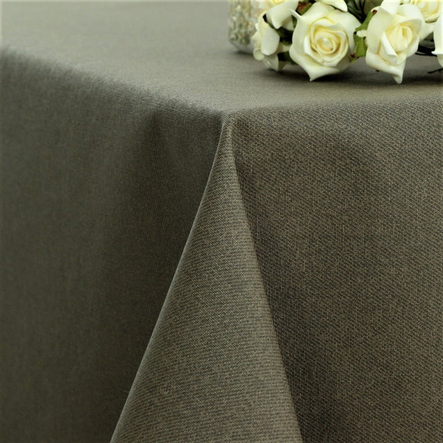 Einfarbige abwaschbare Tischdecke Taupe – Dali 160 cm breit