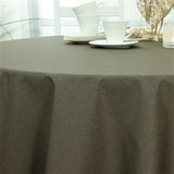 Einfarbige runde abwaschbare Tischdecke Taupe – Dali 160 cm breit