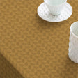 Oslo Curry-Gold 160 cm, damastgewebte abwaschbare Tischdecke mit rutschfester Unterseite