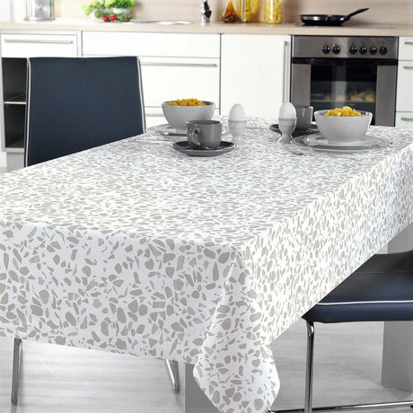 Terrazzo Grau - Wachstuch Tischdecke mit Terrazzomuster in Grau