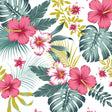 Textilia Bella White - Weiße Wachstuch Tischdecke mit Blumen und Blättern