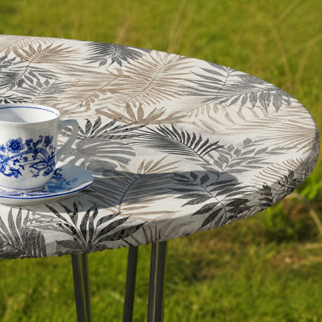 Textilia Glitter Gardenia - Runde Wachstischdecke mit Gummizug