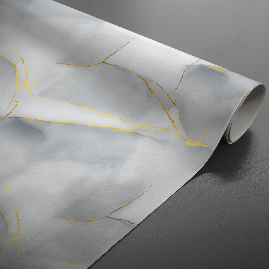 Textilia Glitter Marbrelle - Wachstuch Tischdecke mit Marmoroptik und Glitzerdetails, gerollt