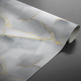 Textilia Glitter Marbrelle - Wachstuch Tischdecke mit Marmoroptik und Glitzerdetails, gerollt