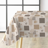 Textilia Glitter Rialto – Wachstuch Tischdecke mit Blättern und Quadraten, Ecke