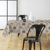Textilia Glitter Rialto – Wachstuch Tischdecke mit Blättern und Quadraten, im Ambiente