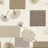 Textilia Glitter Rialto – Wachstuch Tischdecke mit Blättern und Art-Déco-inspirierten Quadraten