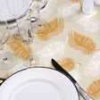 Textilia Glitter Sarina - Wachstuch Tischdecke mit schönen Federn in Silber- und Goldeffekt, Tischdekoration