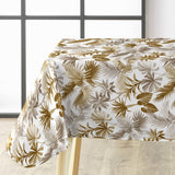 Textilia Riviera Natural - Wachstuch Tischdecke mit tropischen Blättern, Eckansicht