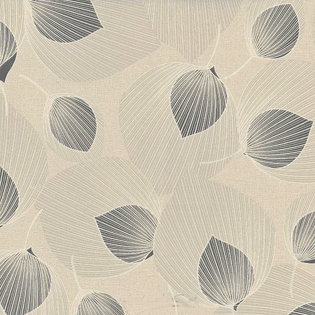 Textilia Helga Grau - Wachstuch Tischdecke mit spannendem Blattmuster