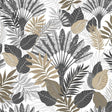 Textillia Panazio Linen – Helle Wachstuch Tischdecke mit tropischen Blättern