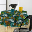 Textilia Panazio – Runde Wachstuch-Tischdecke mit Palmblättern, Ø 155 cm